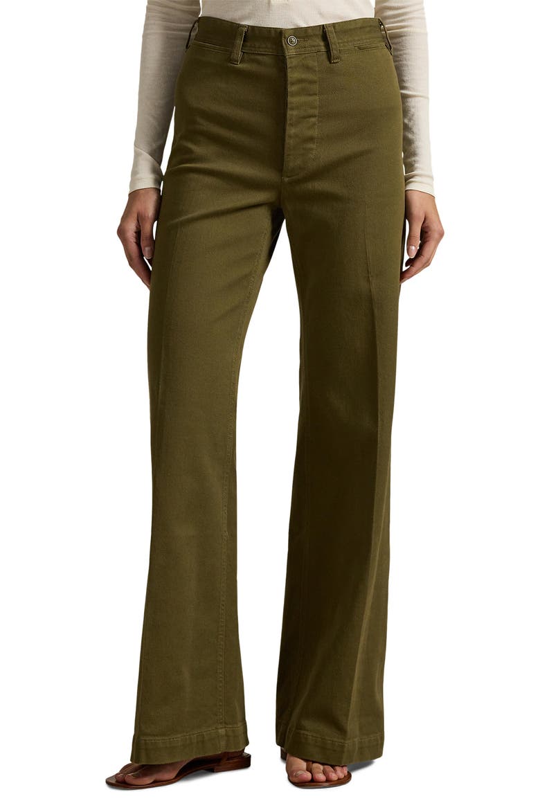 High Waist Wide Leg Pants, Main, color, OLIVE