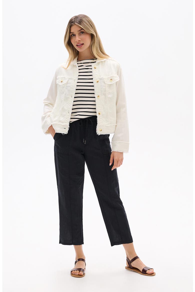 Fringe Detail Trucker Jacket, Alternate, color, WHISPER WHITE