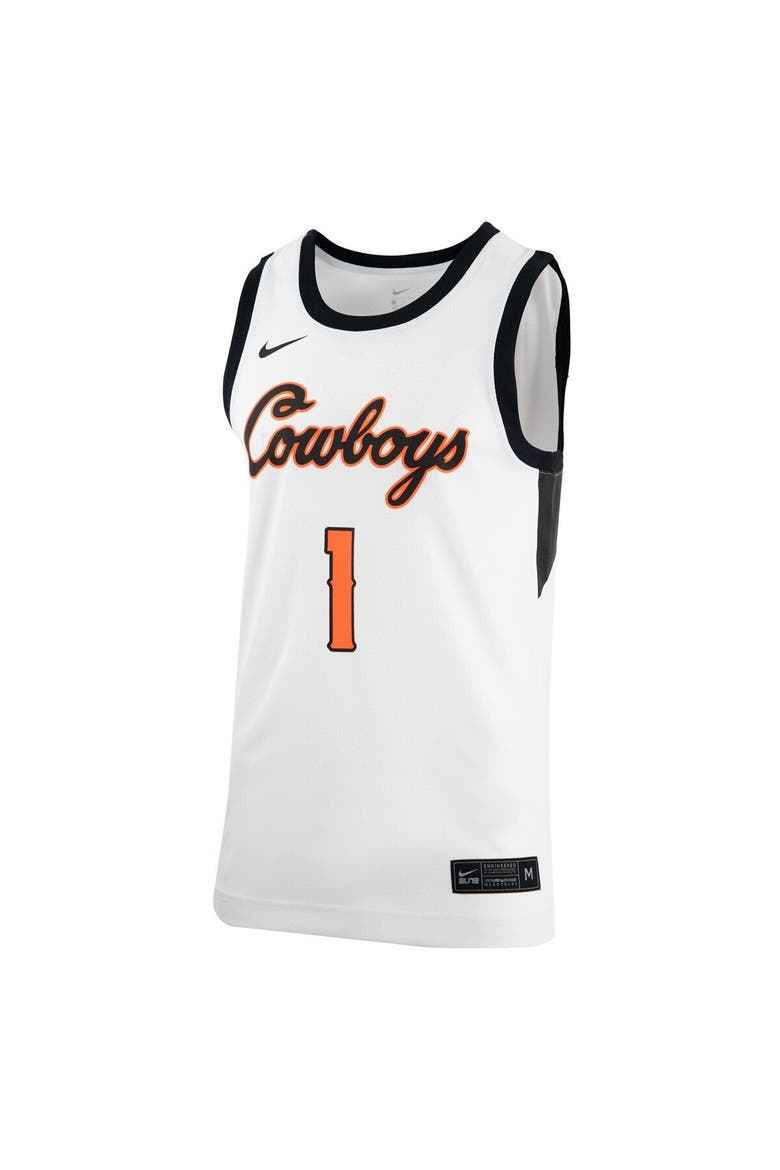 Men's Nike White Oklahoma State Cowboys Retro Replica Basketball Jersey, Alternate, color, White