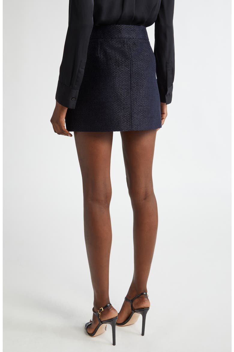 Metallic Bouclé Miniskirt, Alternate, color, COMBO BLACK/ BLUE