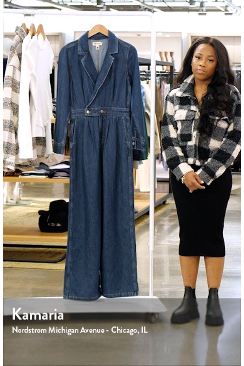 Long Sleeve Tailored Straight Leg Denim Jumpsuit video