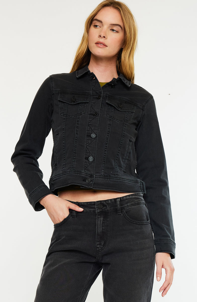 KanCan Drea Denim Jacket, Alternate, color, Dark Gray