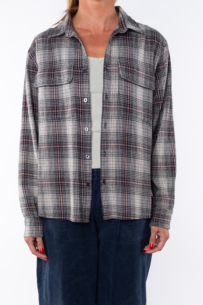 Gender Inclusive Summer Softy Plaid Shirt, Main, color, Black / Red