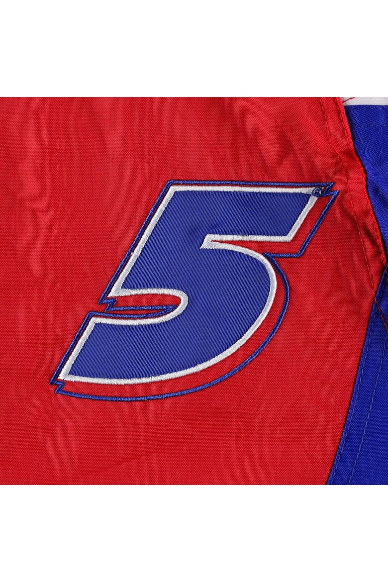 Men's Starter Royal/Red Kyle Larson The Body Check Half-Snap Pullover Jacket, Alternate, color, Royal