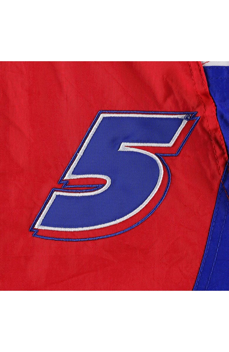 STARTER Men's Starter Royal/Red Kyle Larson The Body Check Half-Snap Pullover Jacket, Alternate, color, Royal