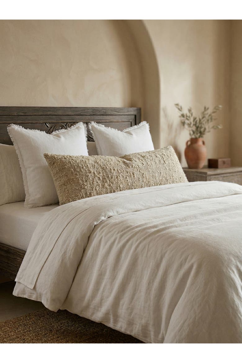 Cozy Cotton Boucle Body Pillow with Down Insert, Alternate, color, Beige