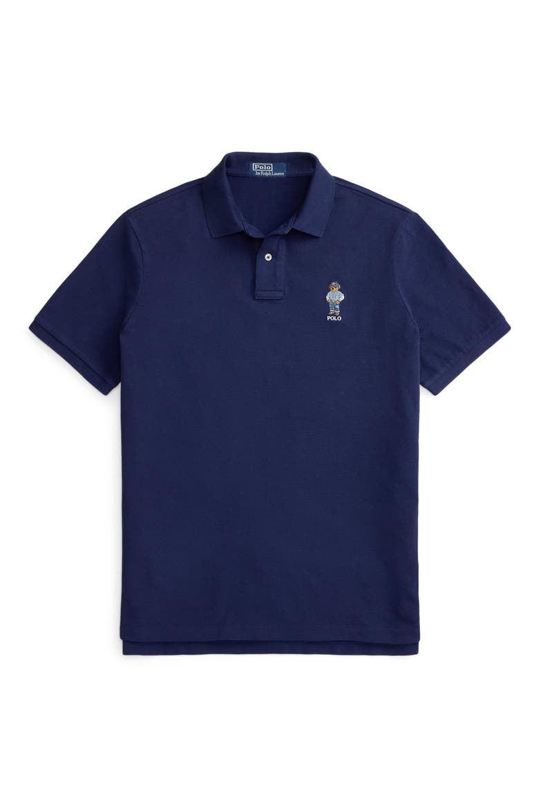 Polo Bear Classic Fit Cotton Mesh Polo, Alternate, color, FRESHWATER-DENIM BEAR