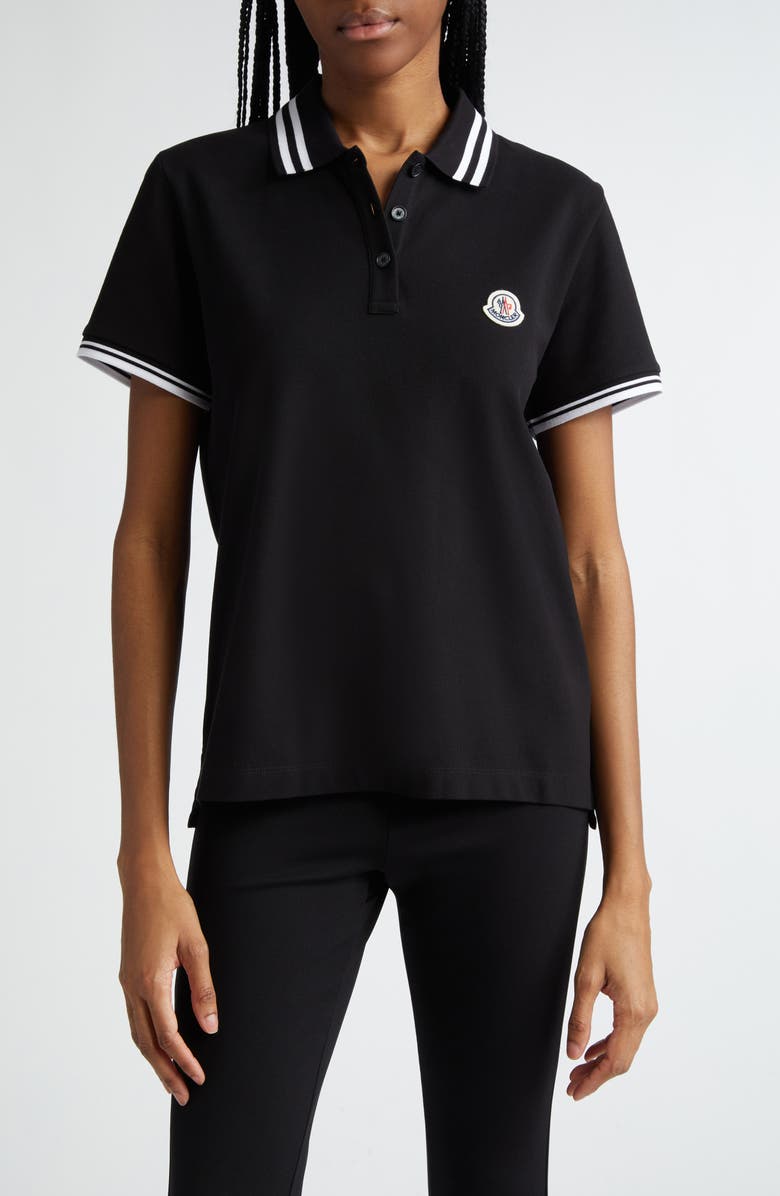 Moncler Logo Patch Cotton Piqué Knit Polo, Main, color,