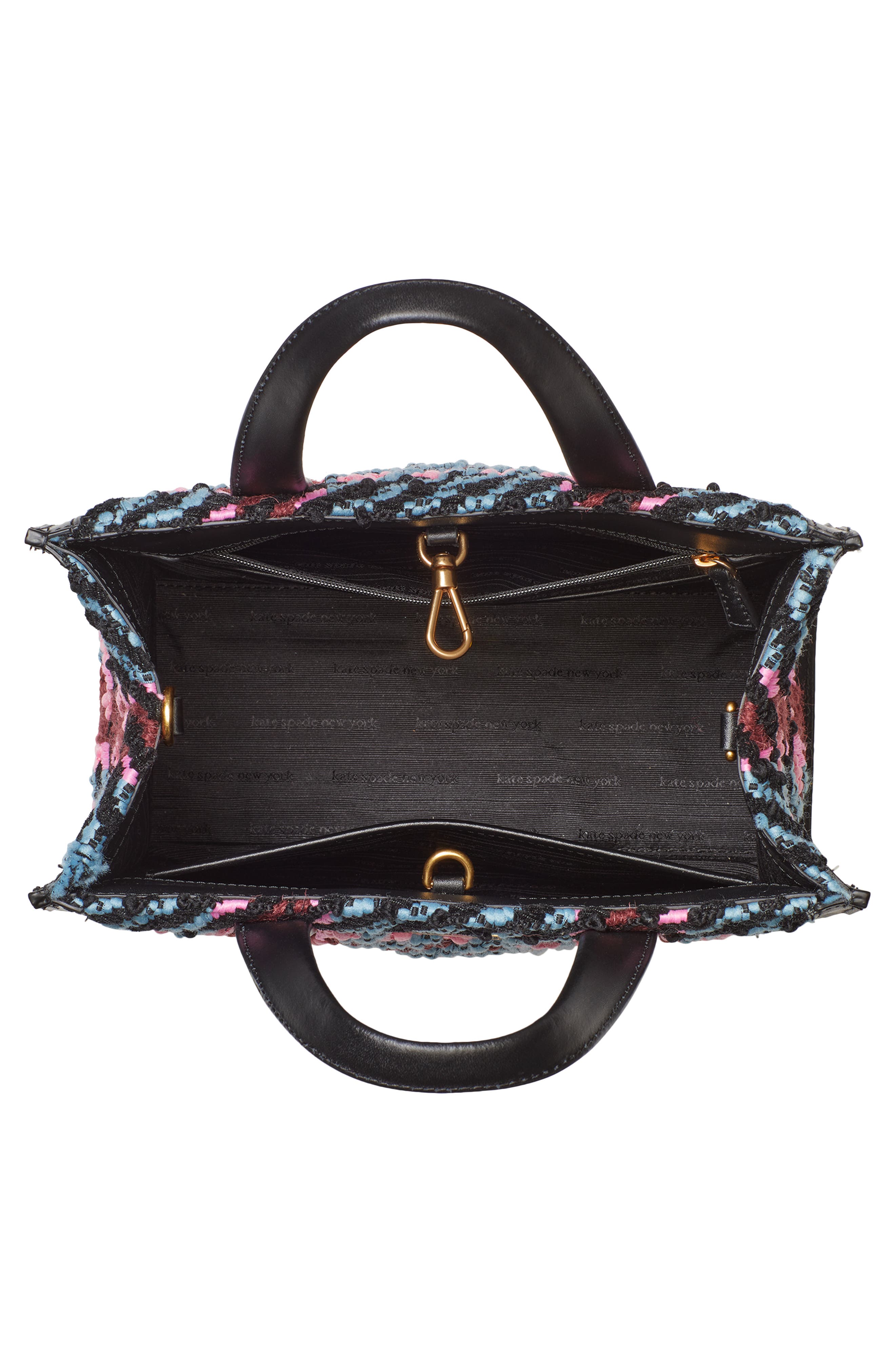 Kate Spade New York manhattan plaid chunky woven fabric tote, Alternate, color, 