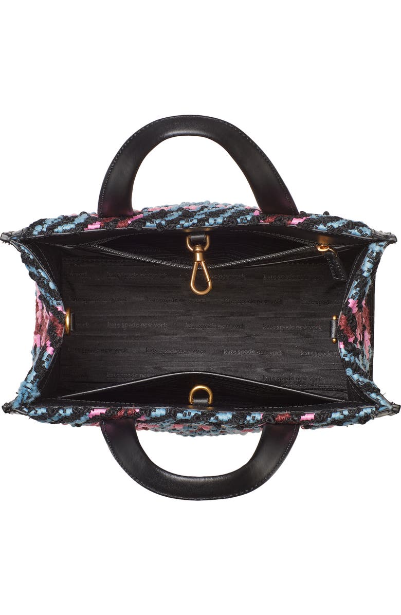 Kate Spade New York manhattan plaid chunky woven fabric tote, Alternate, color,