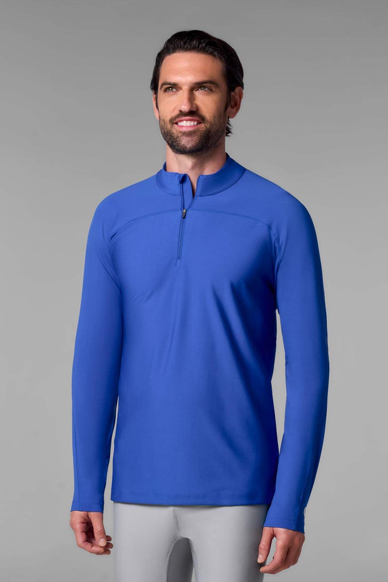 Men's Nocona Zip Rash Guard, UPF 50+ Sun Protection, Alternate, color, Baja Blue