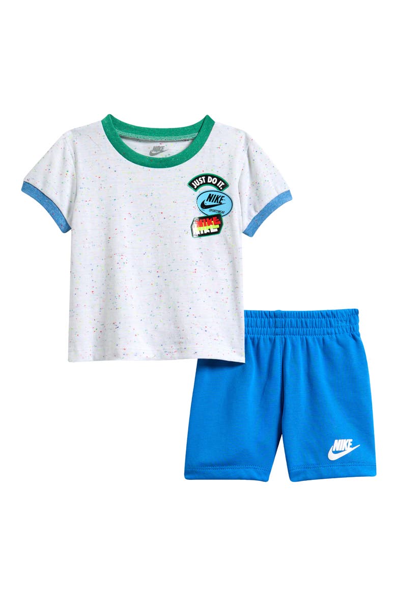 Sportswear Jersey Graphic T-Shirt & French Terry Shorts Set, Main, color, LIGHT PHOTO BLUE