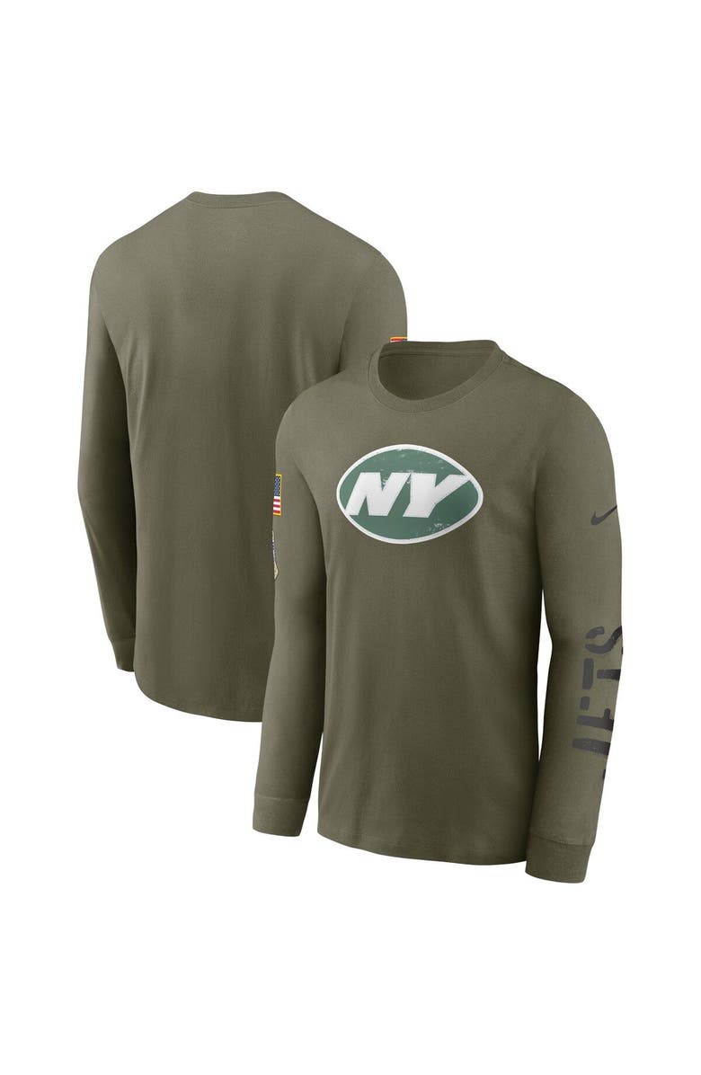 Nike Men's Nike Olive New York Jets 2022 Salute To Service Long Sleeve T-Shirt, Main, color,