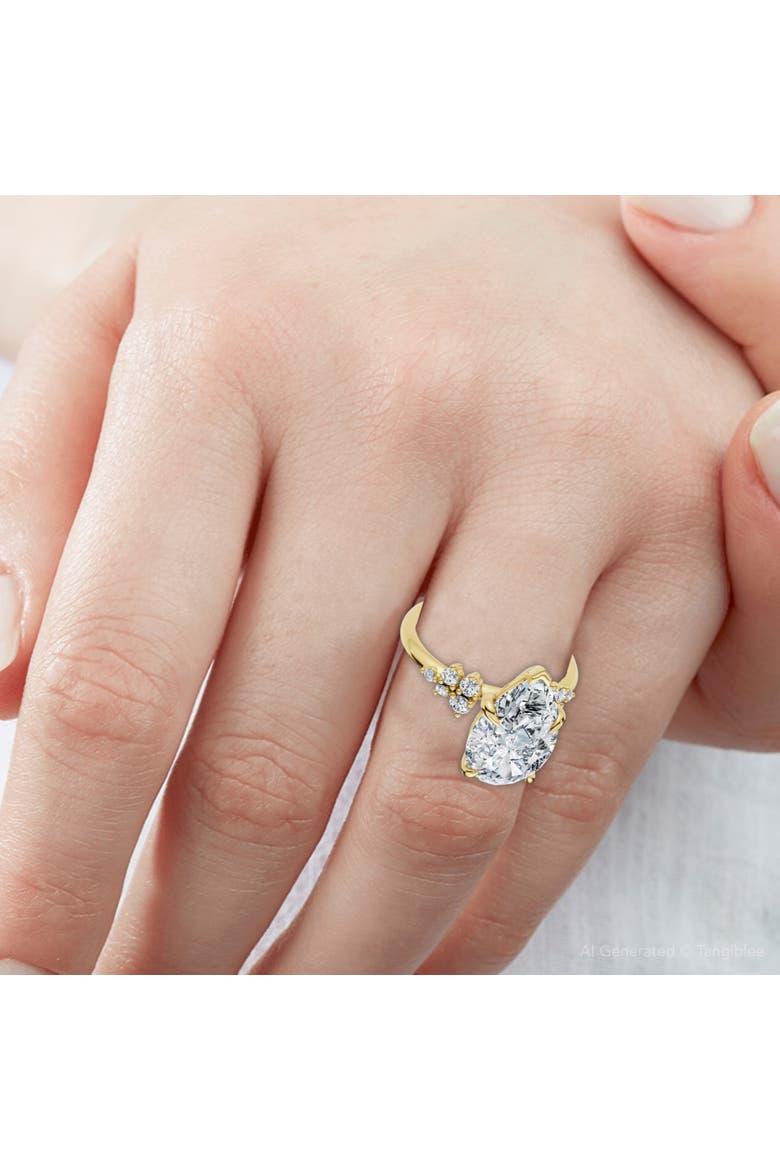 Certified 3 1/3Ct Pear Diamond Engagement Ring 14k Gold or Platinum Lab Grown, Alternate, color, 14k Yellow Gold