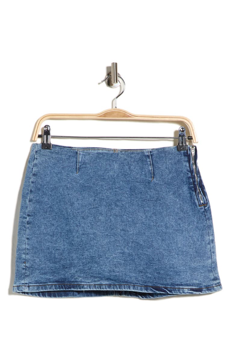Micro Mini Denim Skort, Alternate, color, MEDIUM INDIGO