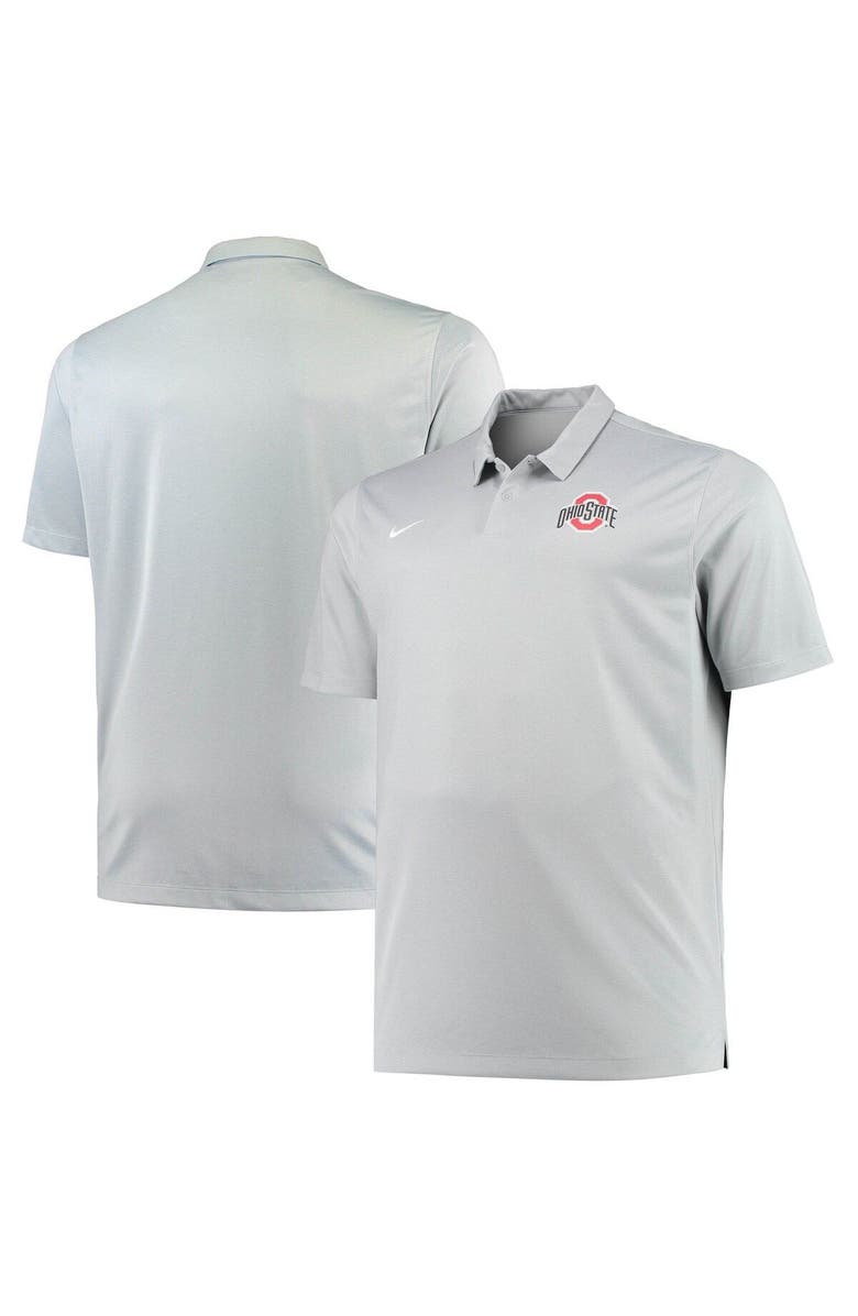 Nike Men's Nike Heathered Gray Ohio State Buckeyes Big & Tall Performance Polo, Alternate, color, 