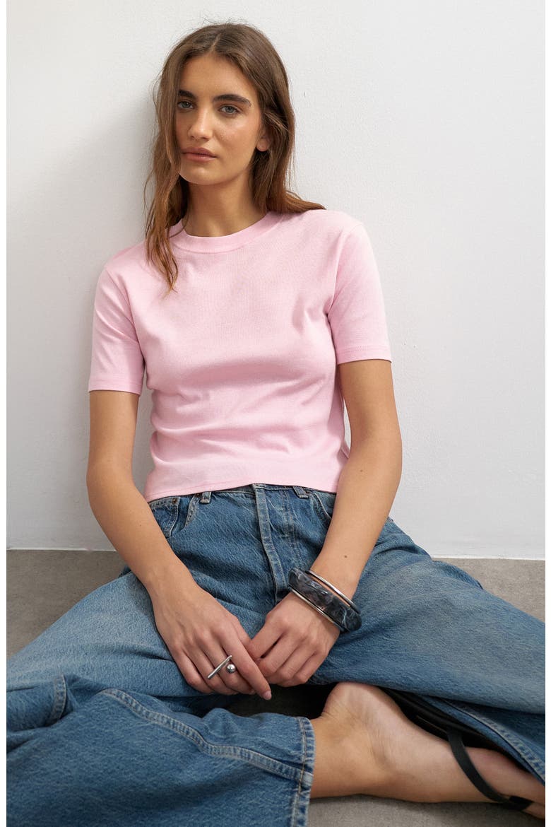 Shrunken Everyday Tee, Alternate, color, PINK