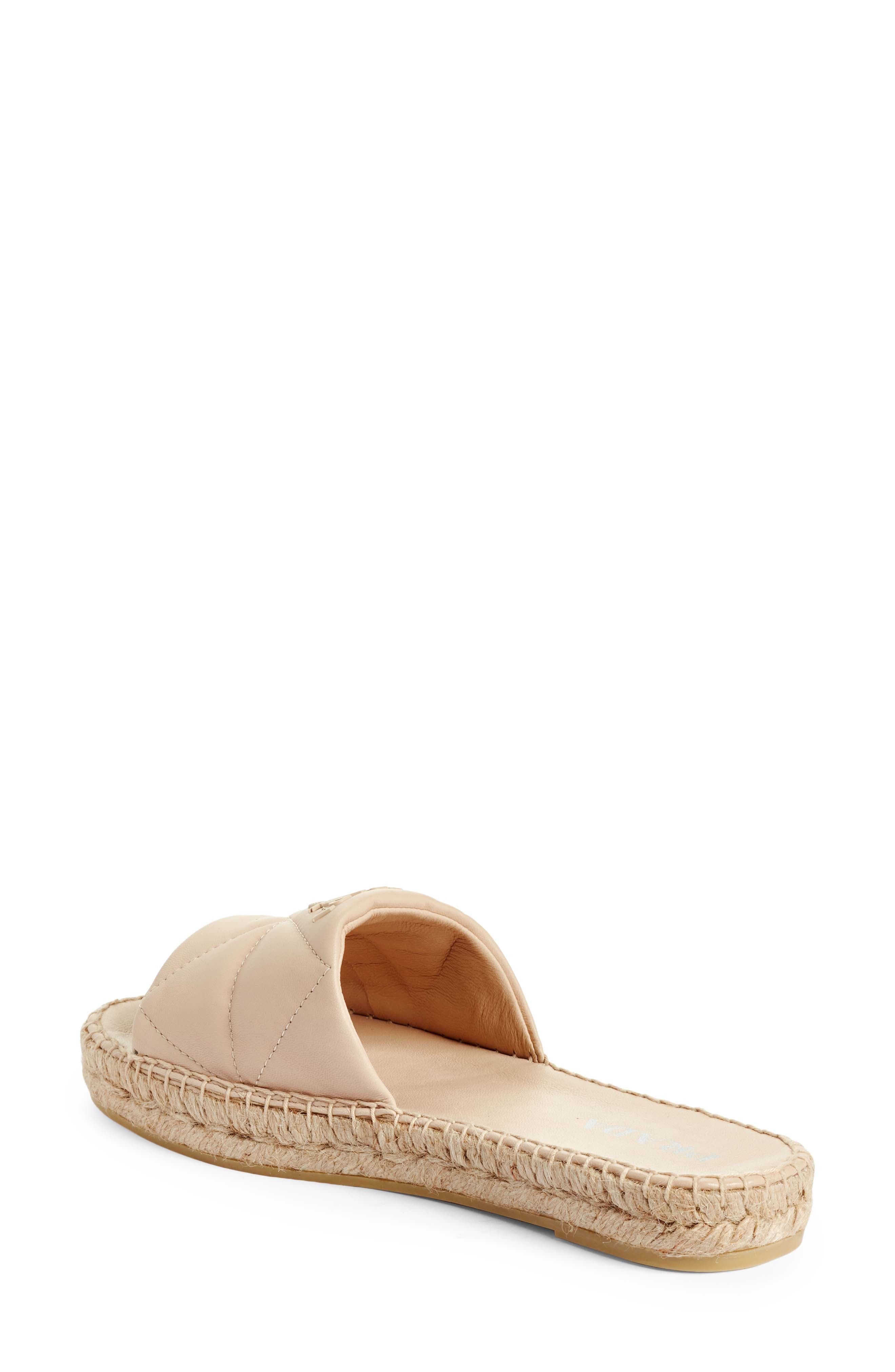 Quilted Leather Slide Sandal, Alternate, color, DESERTO