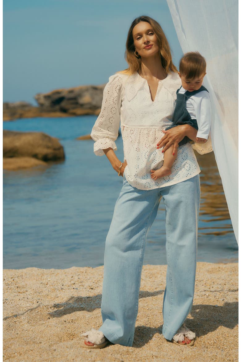 Kelly Wide Leg Maternity Jeans, Alternate, color, LIGHT BLUE