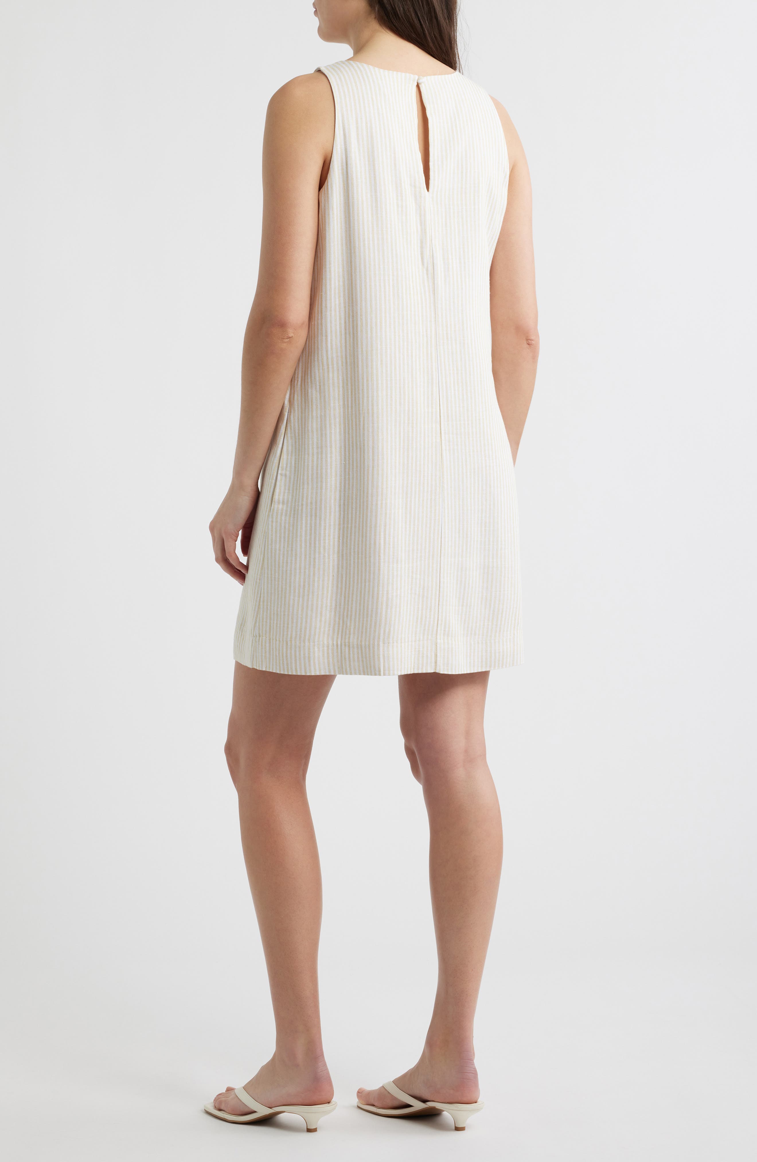 Stripe A-Line Linen Blend Minidress - image 2