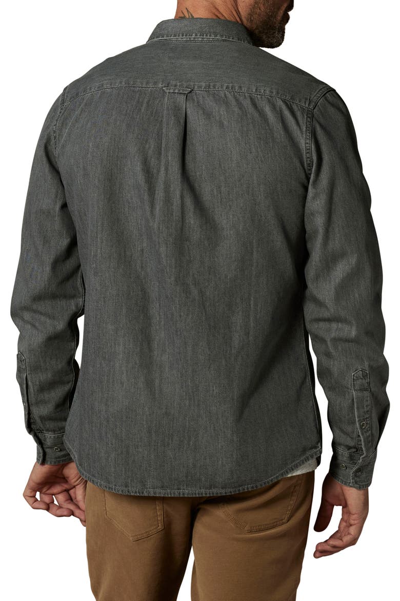 Denim Button-Up Shirt, Alternate, color, GREY WASH