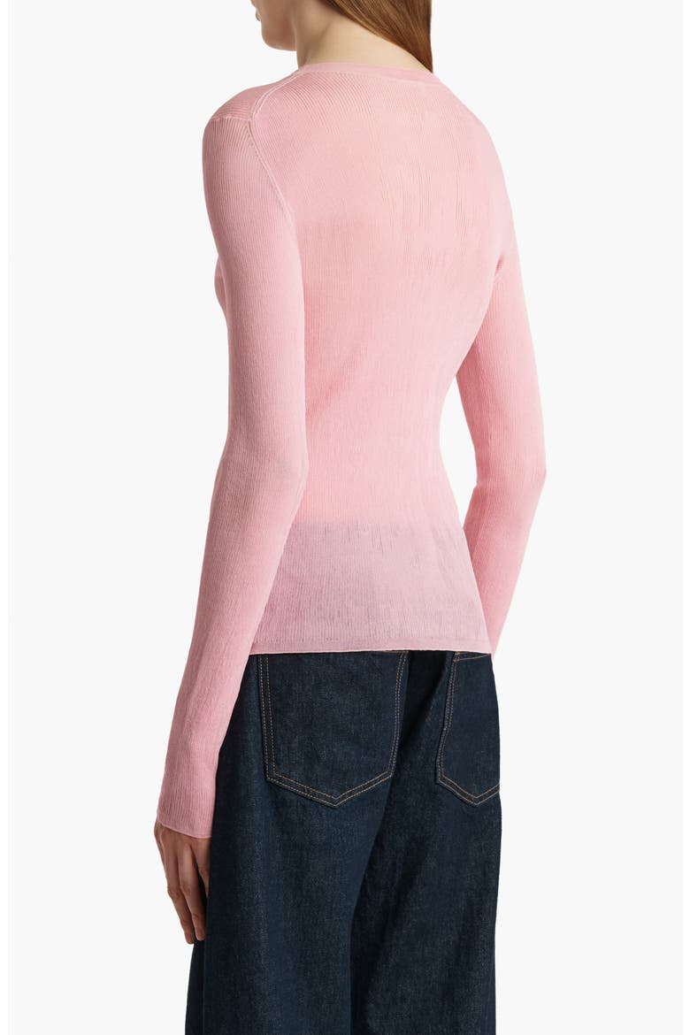 Mosi Long Sleeve Silk Tulle Top, Alternate, color, ROSEWATER