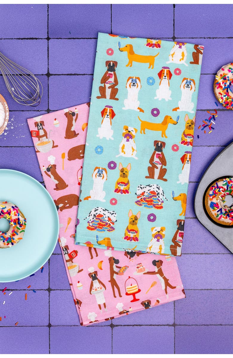 Puppington Dog Kitchen Towels - Pastry Pups, Alternate, color, Pastry Pups