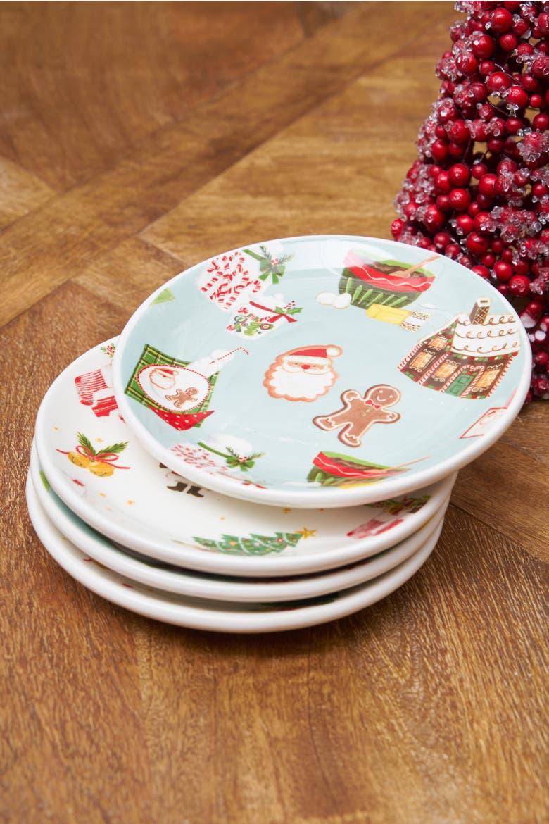 Xmas Cookie Toss & Alphabet Plate Set of 4, Alternate, color, Green
