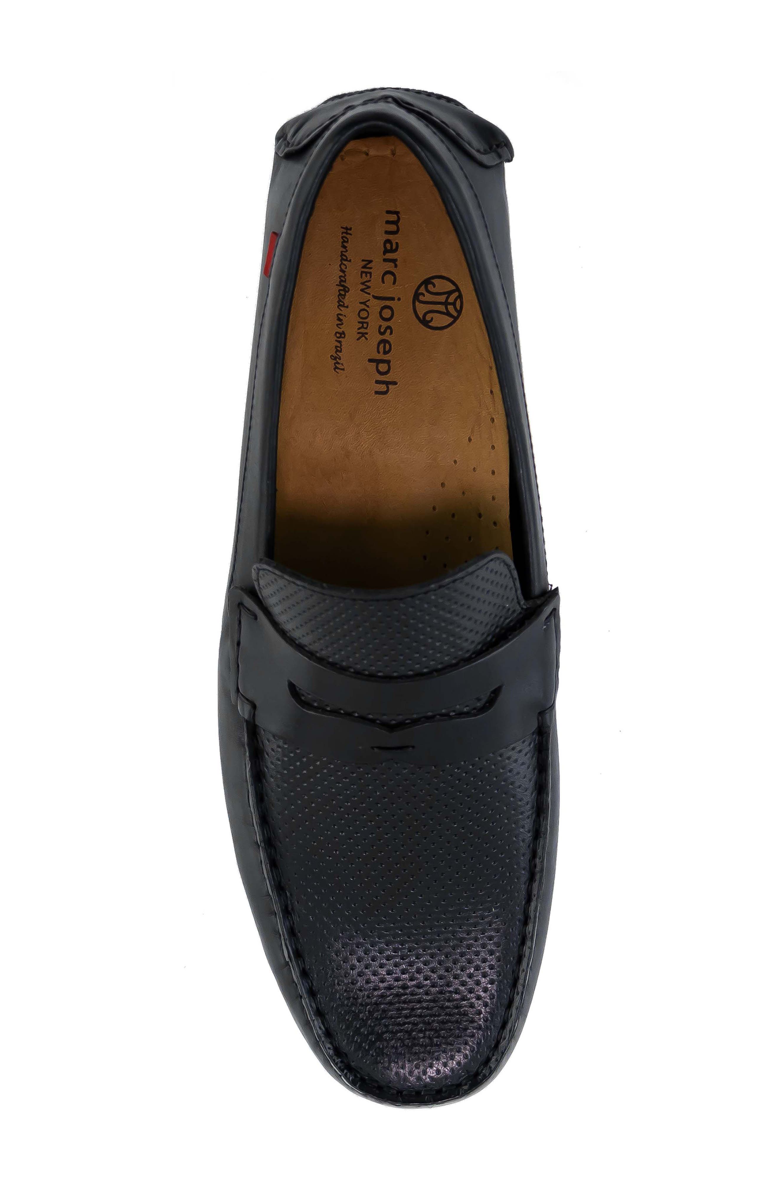 Marc Joseph New York Greenwich Perforated Driver, Alternate, color, Black Napa Perforated
