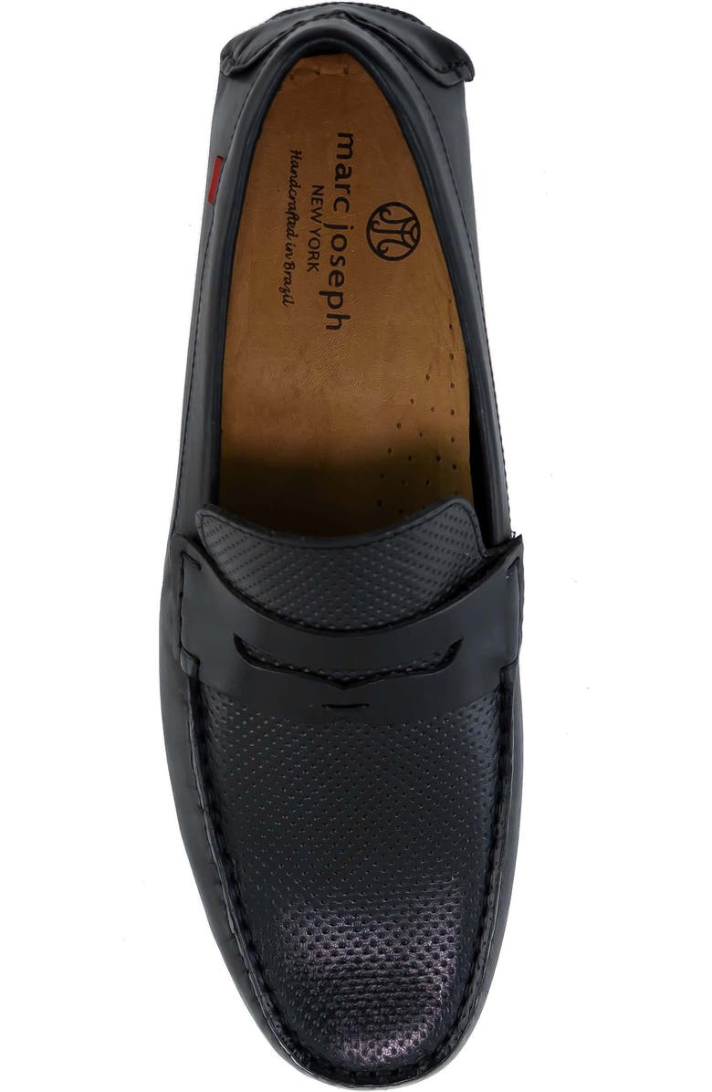 Marc Joseph New York Greenwich Perforated Driver, Alternate, color, Black Napa Perforated