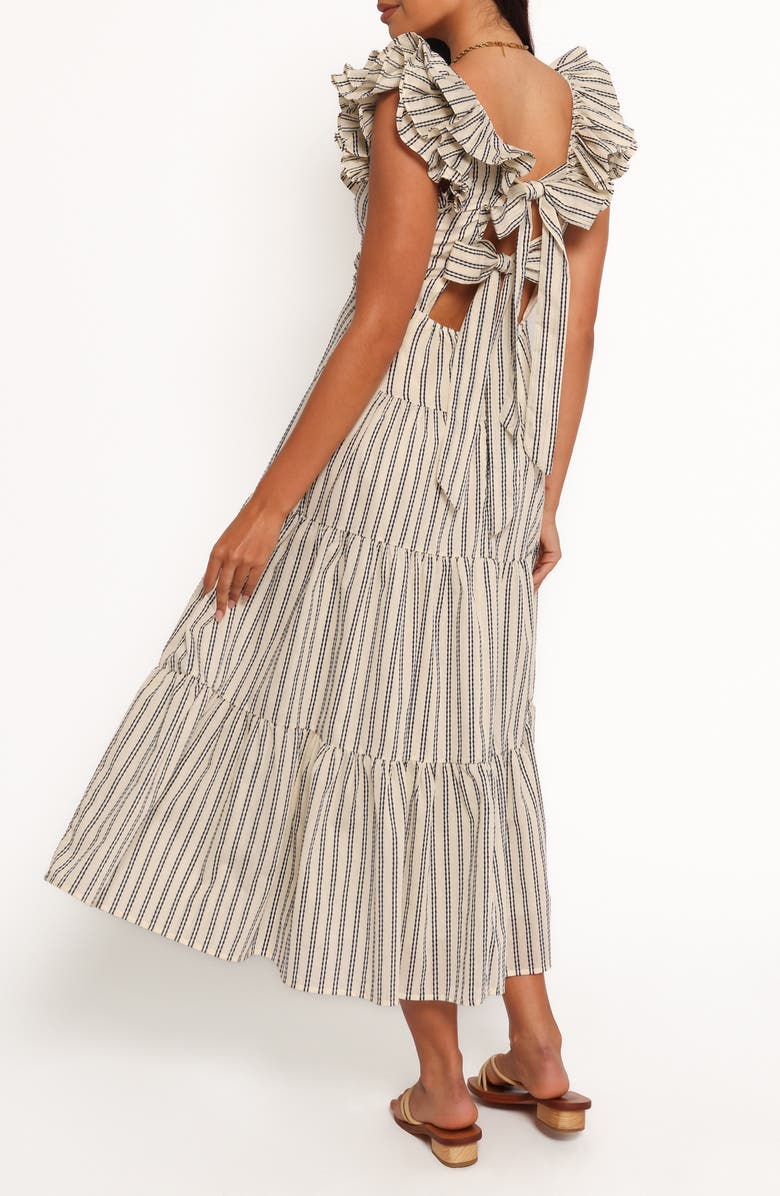 Petal & Pup Bobbie Ruffle Maxi Dress, Alternate, color, Neutral Stripe