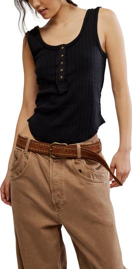 フリーピープル Free People Care Bryson Henley Tank レディース シャツ トップス Black Free People Bryson Henley // Black – Jenny in the City