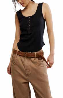 Free People Bryson Cotton Rib Henley Tank