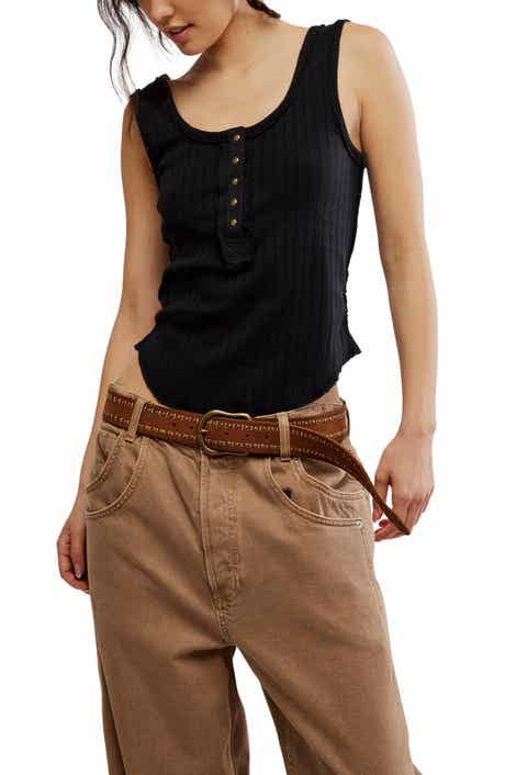 Free People Bryson Cotton Rib Henley Tank