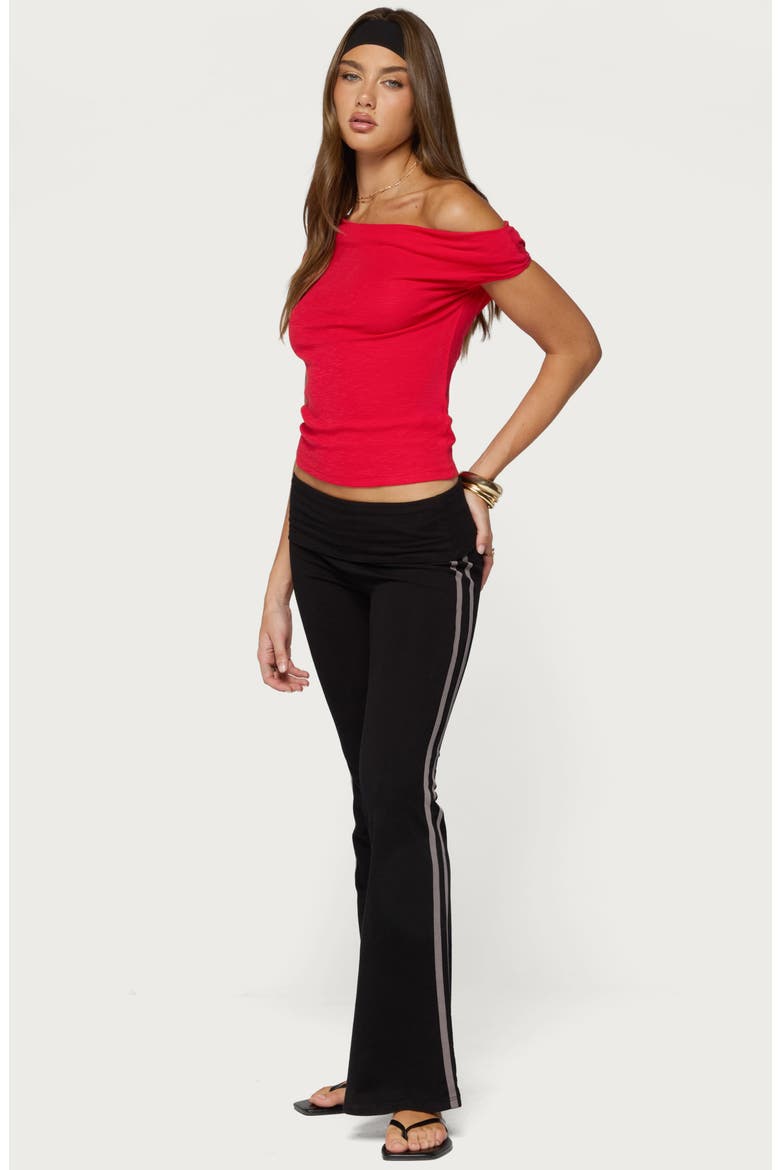 Martah Off the Shoulder Top, Alternate, color, RED
