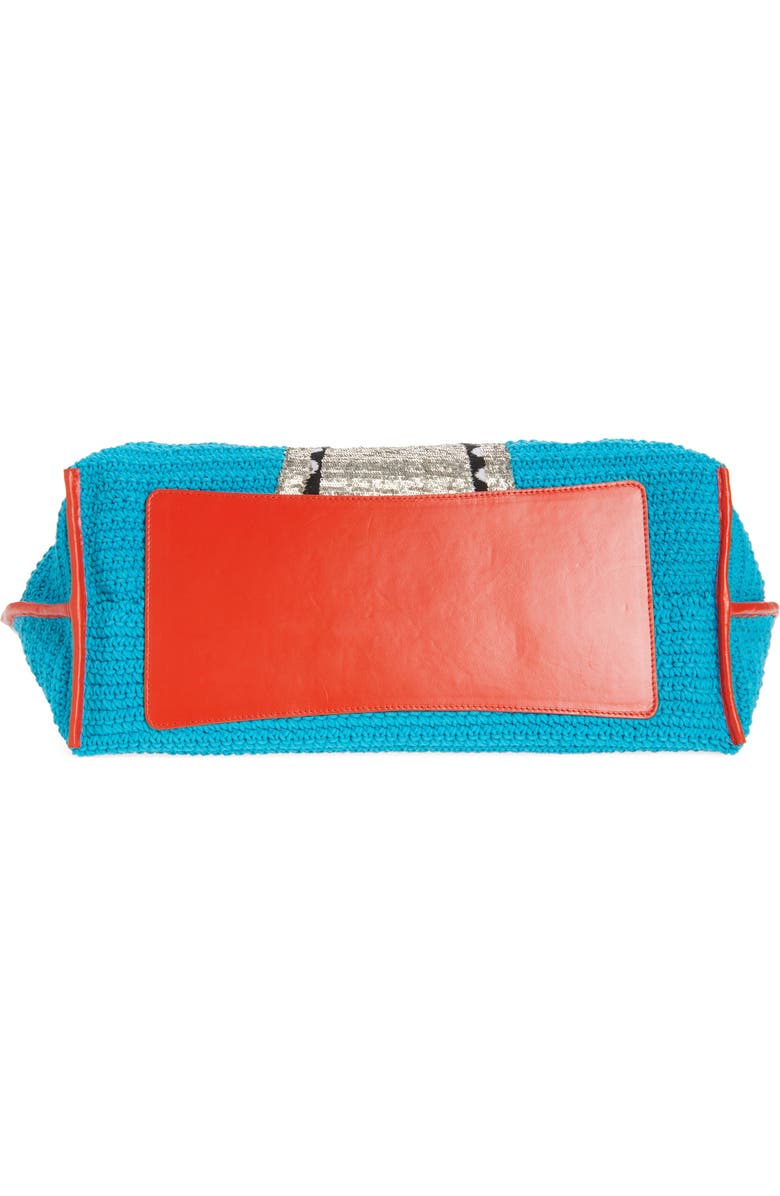 STAUD Large Christos Crochet Tote, Alternate, color, Great White