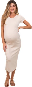 PinkBlush Basic Crewneck Midi Dress