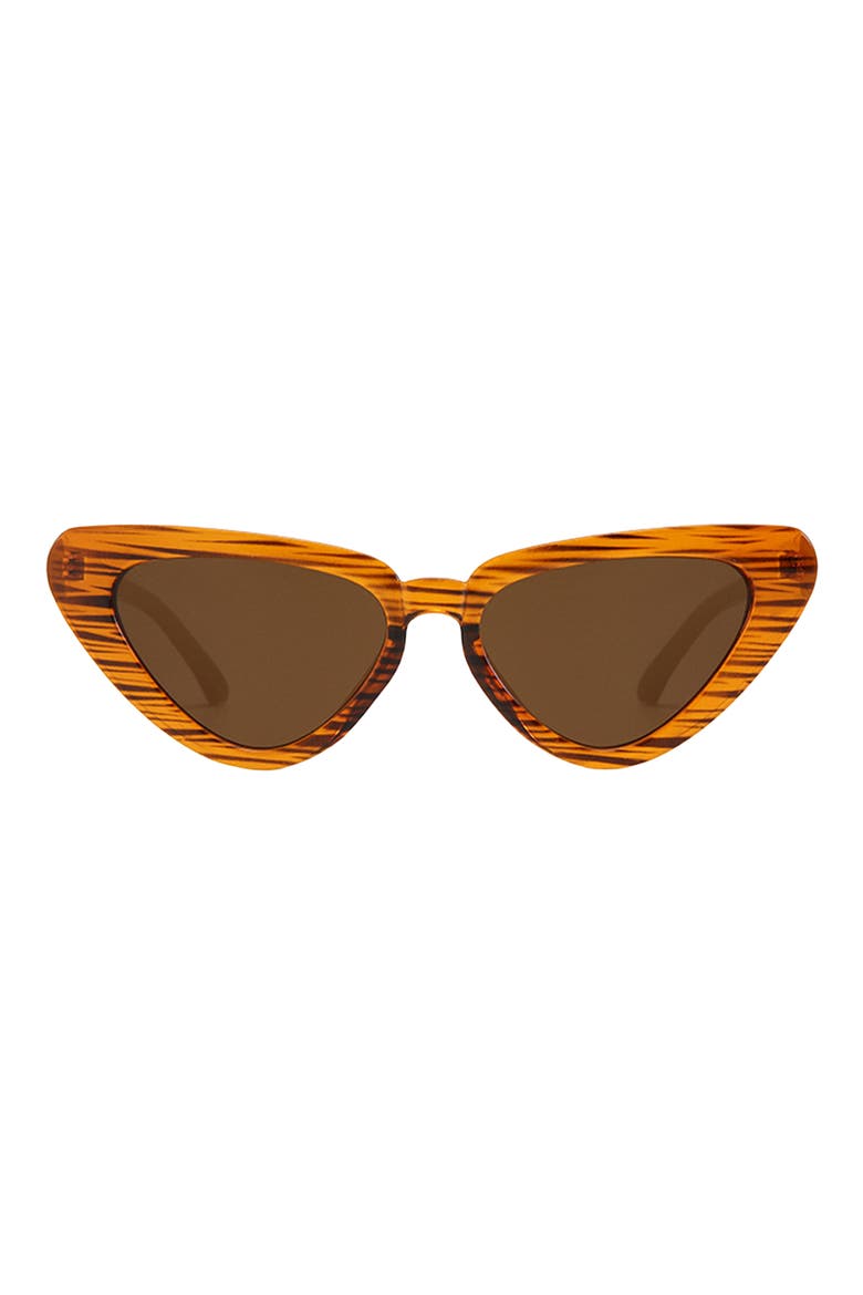 Freya 53mm Gradient Polarized Cat Eye Sunglasses, Main, color, TORTE/ LIME