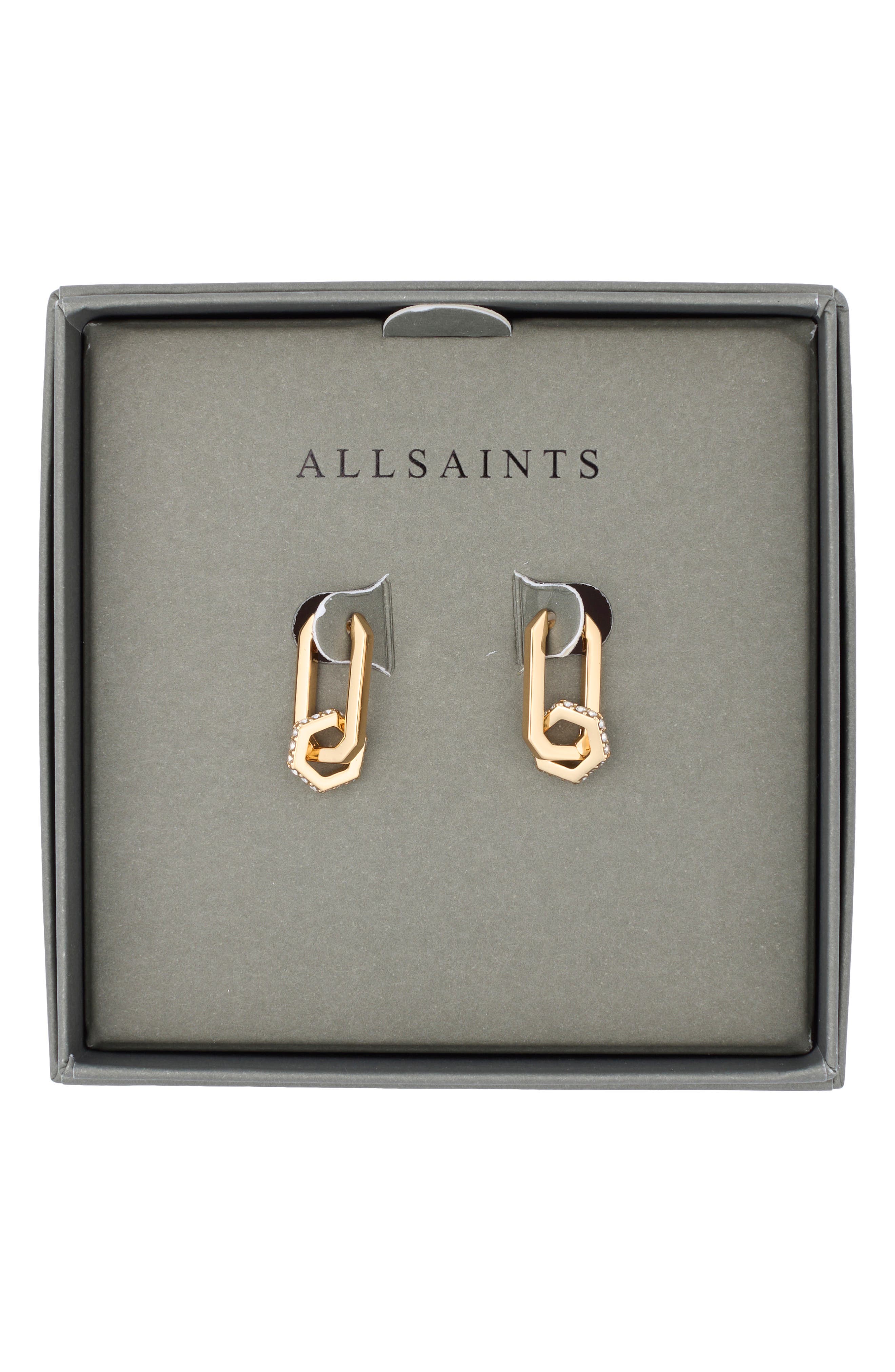 Hexagon Huggie Hoop Earrings