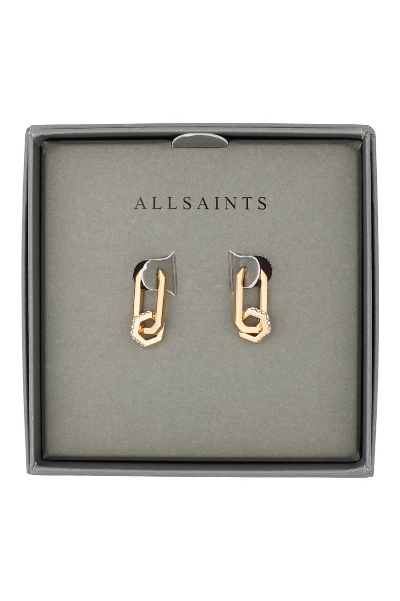 Hexagon Huggie Hoop Earrings, Main, color, SHINY GOLD