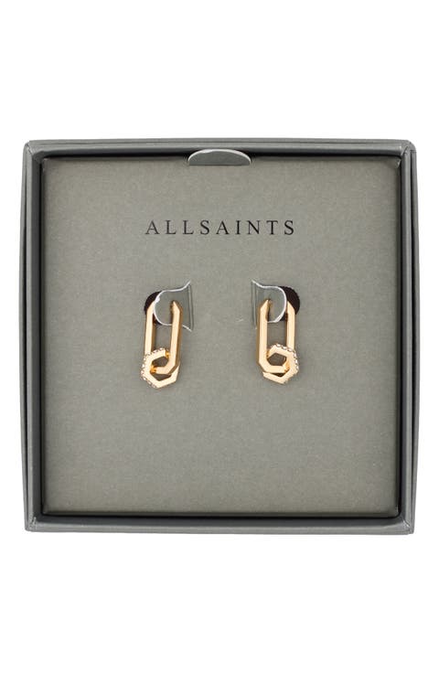 Hexagon Huggie Hoop Earrings