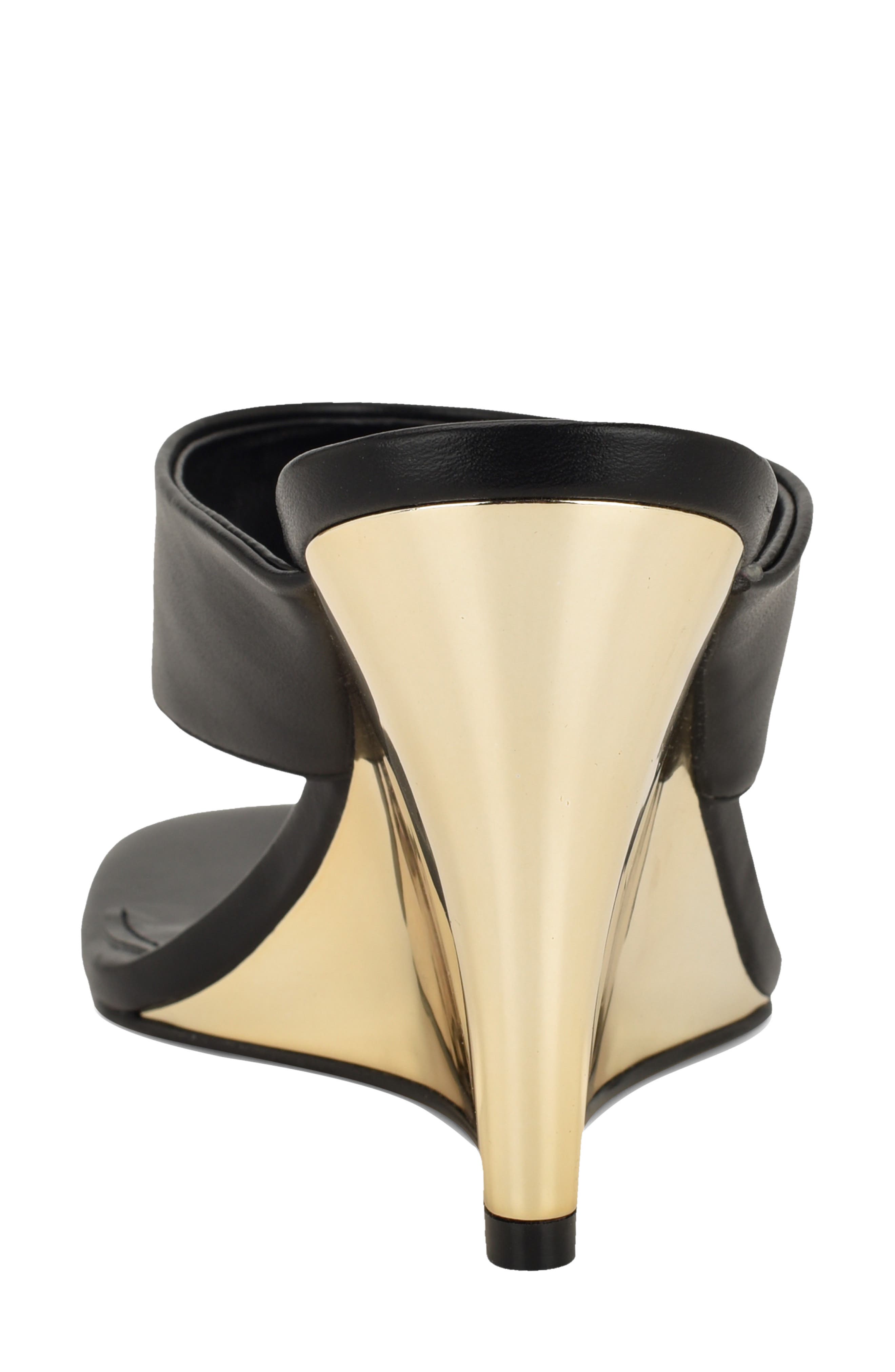 Nine West Presa Wedge Flip Flop, Alternate, color, Black/ Gold