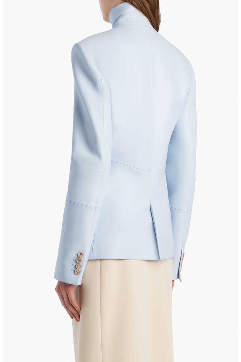 Rolo Double Breasted Lambskin Leather Jacket, Alternate, color, SKY BLUE