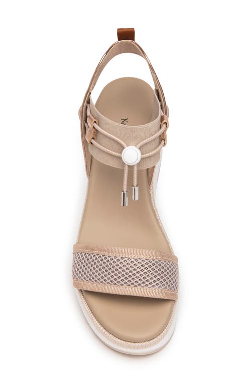 Nerogiardini Bungee Metallic Platform Wedge Sandal In Neutral