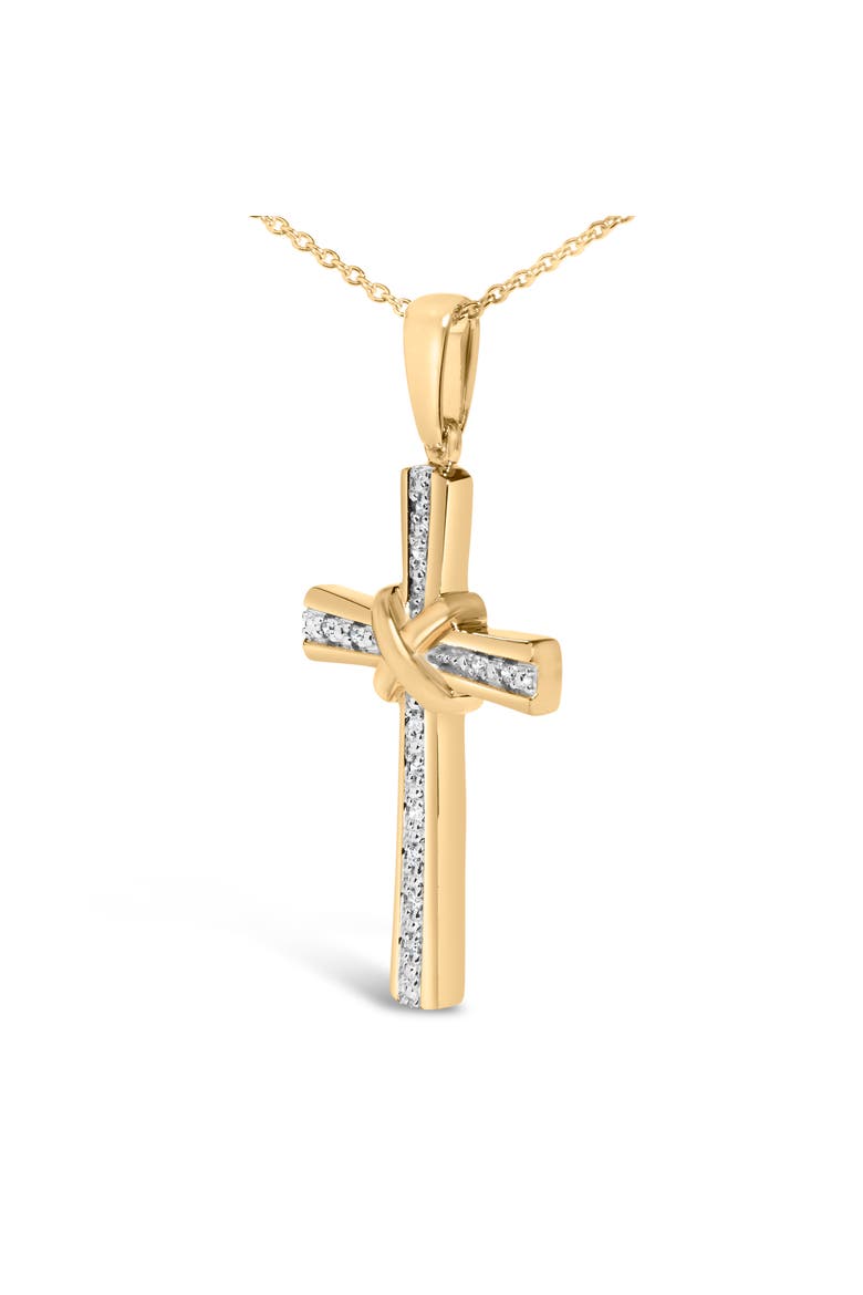 Gold Vermeil Diamond Accent X Cross Pendant Necklace, Alternate, color, Silver