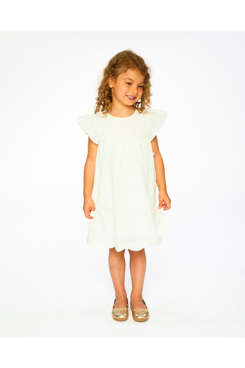 Short Sleeve Printed Poplin Dress, Alternate, color, Off-White