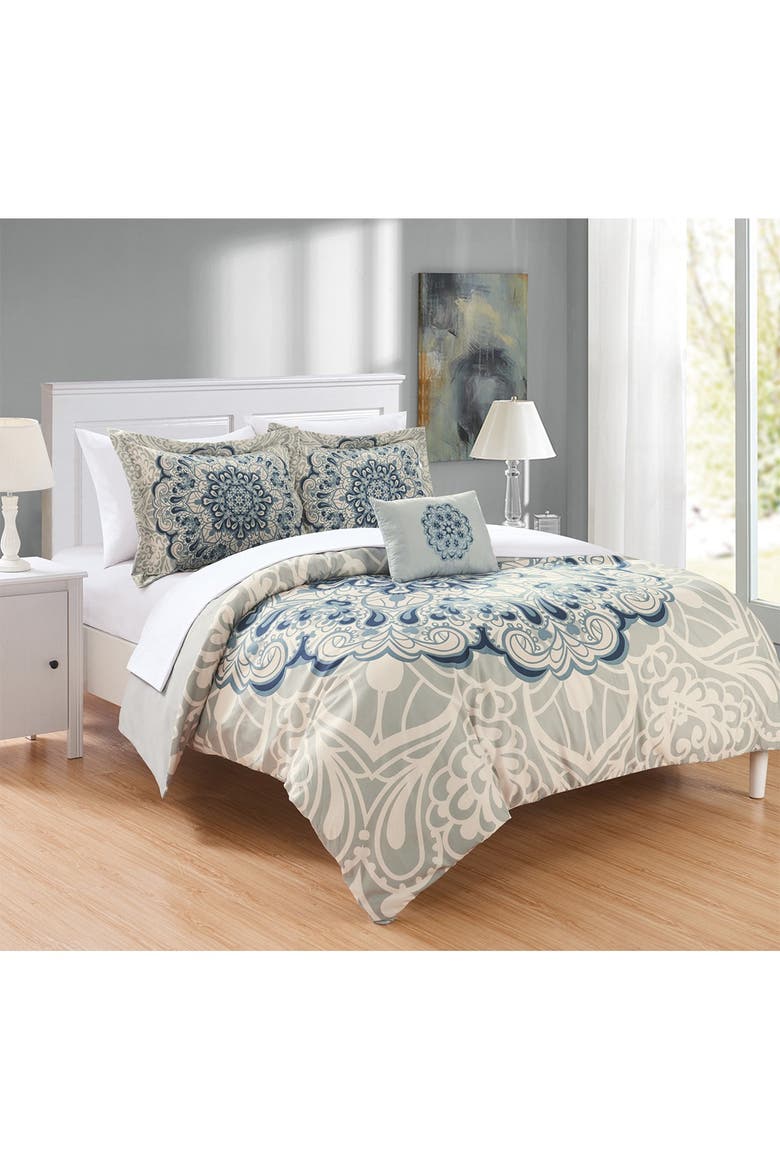 Sacle Design CHIC King Carlie Reversible Boho Inspired Large Scale Medallion Print ...