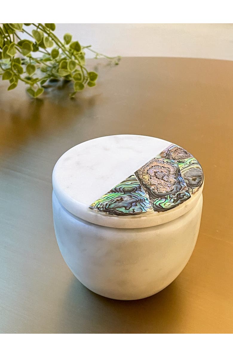 Anaya Rainbow Eucalyptus Marble Candle, Alternate, color, White