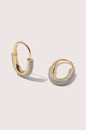 Otiumberg 14kt Gold Vermeil  Roscida Pave Oval Hoops