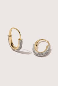 Otiumberg 14kt Gold Vermeil  Roscida Pave Oval Hoops